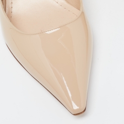 مملوكة مسبقًا Dior Beige Patent J'Adior Slingback Pumps Size 41