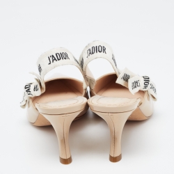 مملوكة مسبقًا Dior Beige Patent J'Adior Slingback Pumps Size 41