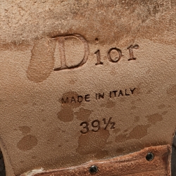 Pre Owned Dior Brown Leather Knee Length Cowboy Boots Size 39.5