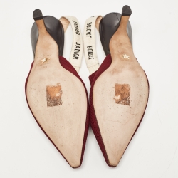 Pre Owned Dior Burgundy Mesh J'Adior Slingback Pumps Size 39