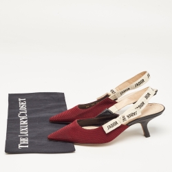 Pre Owned Dior Burgundy Mesh J'Adior Slingback Pumps Size 39