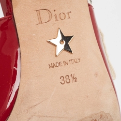 Dior Burgundy Patent Leather J'adior Slingback Pumps Size 38.5