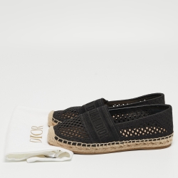 Dior Black Mesh Granville Espadrille Flats Size 35