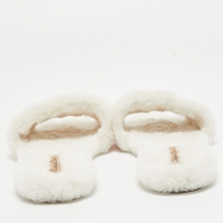 Pre Owned Dior Pink Embroidered Chez Moi Flat Slides Size 38