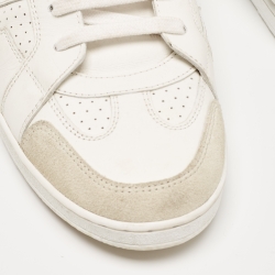 Pre Owned Dior White Leather and Suede D-star Sneakers Size 39