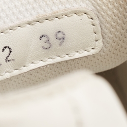 Pre Owned Dior White Leather and Suede D-star Sneakers Size 39