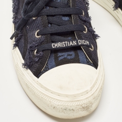 Pre Owned Dior Navy Blue Canvas Walk'n'Dior Low Top Sneakers Size 40 