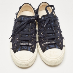 Pre Owned Dior Navy Blue Canvas Walk'n'Dior Low Top Sneakers Size 40 