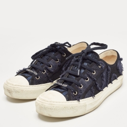 Pre Owned Dior Navy Blue Canvas Walk'n'Dior Low Top Sneakers Size 40 