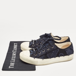 Pre Owned Dior Navy Blue Canvas Walk'n'Dior Low Top Sneakers Size 40 