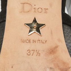 Dior Black Mesh and Suede J'adior Slingback Pumps Size 37.5
