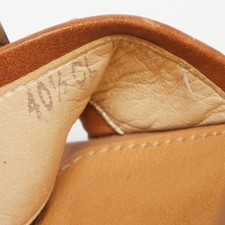 Pre Owned Dior Brown/Grey Leather and Canvas Slip  Sandals Size 40.5