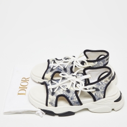 Pre Owned Dior Blue Satin D-Connect Sandals Size 38