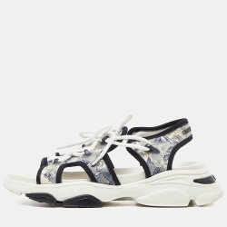 Pre Owned Dior Blue Satin D-Connect Sandals Size 38