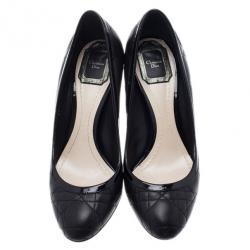 Pre Owned Dior Black Quilted Cannage Leather Pumps Size 38.5