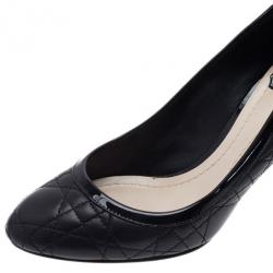 Pre Owned Dior Black Quilted Cannage Leather Pumps Size 38.5