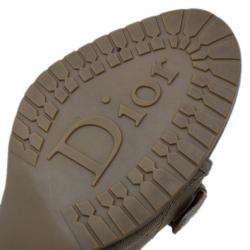Pre Owned Dior Brown Cannage Leather Slides Size 38.5