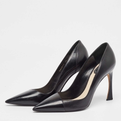 Dior Black Leather Pointed Toe Pumps Size 38  