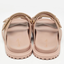 مملوكة مسبقًا Dior Dusty Pink Leather DiorAct Flat Sandals Size 42