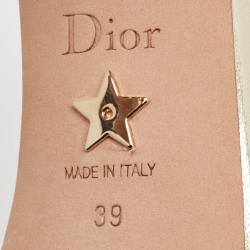 Pre Owned Dior Gold Metallic Leather Ankle Strap Ankle Strap Sandals Size 39