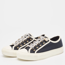 Pre Owned Dior Black Canvas Walk'n'Dior Low Top Sneakers Size 37.5