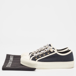 Pre Owned Dior Black Canvas Walk'n'Dior Low Top Sneakers Size 37.5