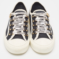 Pre Owned Dior Black Canvas Walk'n'Dior Low Top Sneakers Size 37.5