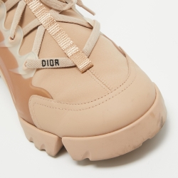 Pre Owned Dior Beige Fabric and PVC D-Connect Low Top Sneakers Size 41