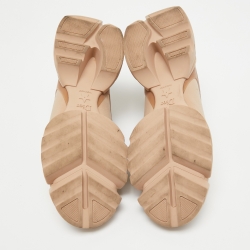 Pre Owned Dior Beige Fabric and PVC D-Connect Low Top Sneakers Size 41