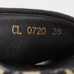 مملوكة مسبقًا Dior Black/White Oblique Canvas D-Way Platform Slide Sandals Size 35