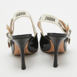 Pre Owned Dior Black Patent Leather J'adior Slingback Pumps Size 39