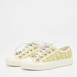 Pre Owned Dior Green Oblique Embroidered Canvas Walk'n'Dior Sneakers Size 36.5