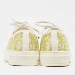 Pre Owned Dior Green Oblique Embroidered Canvas Walk'n'Dior Sneakers Size 36.5
