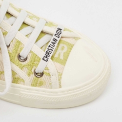 Pre Owned Dior Green Oblique Embroidered Canvas Walk'n'Dior Sneakers Size 36.5