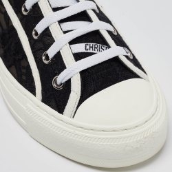 Pre Owned Dior Black Embroidered Mesh Walk'n'Dior Sneakers Size 37
