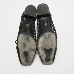 مملوكة مسبقًا Dior Black Mesh and Suede Naughtily D Ankle Boots Size 37