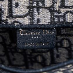 Pre Owned Dior Blue Oblique Saddle Slim Belt Pouch