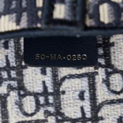 Pre Owned Dior Blue Oblique Saddle Slim Belt Pouch