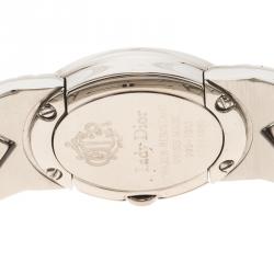 مملوكة مسبقًا Dior Silver Stainless Steel Diamond Studded Lady Dior Women's Wristwatch 21 mm