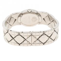 مملوكة مسبقًا Dior Silver Stainless Steel Diamond Studded Lady Dior Women's Wristwatch 21 mm