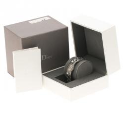 مملوكة مسبقًا Dior Silver Stainless Steel Diamond Studded Lady Dior Women's Wristwatch 21 mm