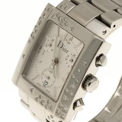  Christian Dior Silver White Stainless Steel Riva Women's Wristwatch 31mm