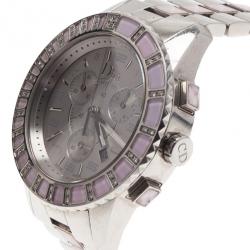 مملوكة مسبقًا Dior Silver Stainless Steel Christal Women's Wristwatch 38MM
