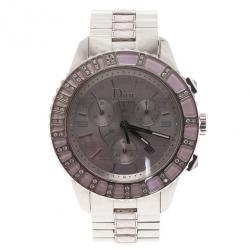 مملوكة مسبقًا Dior Silver Stainless Steel Christal Women's Wristwatch 38MM