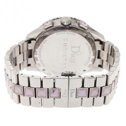 مملوكة مسبقًا Dior Silver Stainless Steel Christal Women's Wristwatch 38MM