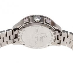 مملوكة مسبقًا Dior Silver Stainless Steel Christal Women's Wristwatch 38MM
