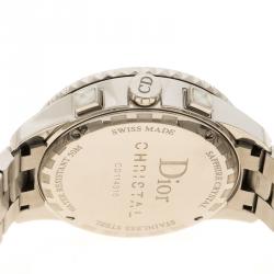 مملوكة مسبقًا Dior White Stainless Steel Christal Women's Wristwatch 39 mm