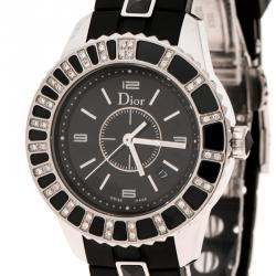 مملوكة مسبقًا Dior Black Stainless Steel Christal CD113115 Women's Wristwatch 34 mm