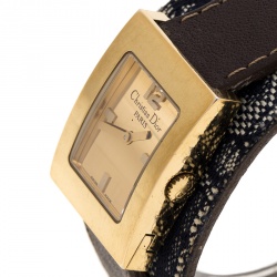 Dior Gold Tone Stainless Steel Maris Trotter D78-159 Women's Wristwatch 19 mm