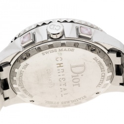 Dior Grey Stainless Steel Diamond Studded Pink Sapphire Stainless Steel Christal CD114315 Women's Wristwatch 39 mm
